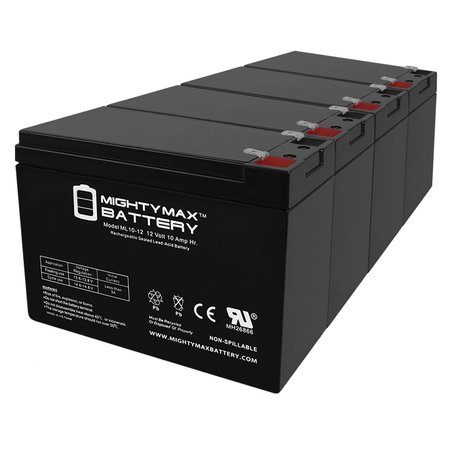 ML10-12 - 12V 10AH Scooter Battery Replaces Enduring 6DZM8, 6 DZM 8 MK ES10-12S - 4PK -  MIGHTY MAX BATTERY, MAX3431134